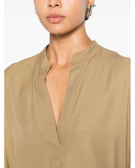 By Malene Birger Natural Mabilla V-Neck Mini Dress