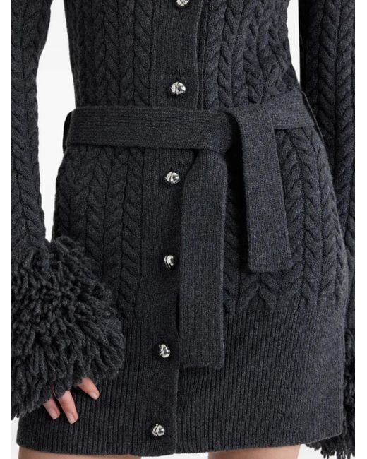 Patou Kabelgebreid Vest Met Franje Afwerking in het Black