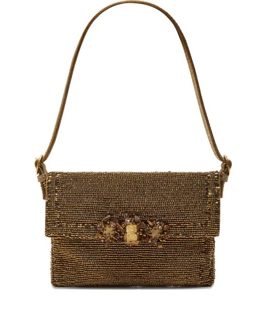 Maliparmi Brown Beaded-Embellishment Shoulder Bag