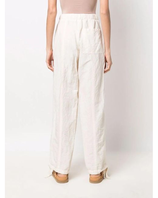 Jil Sander White Tied-Waist Straight Trousers