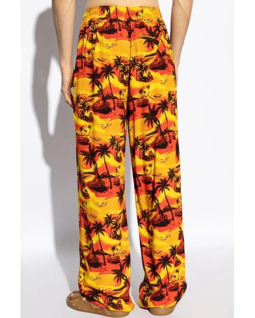 Balenciaga Orange Pantalon À Imprimé Graphique for men