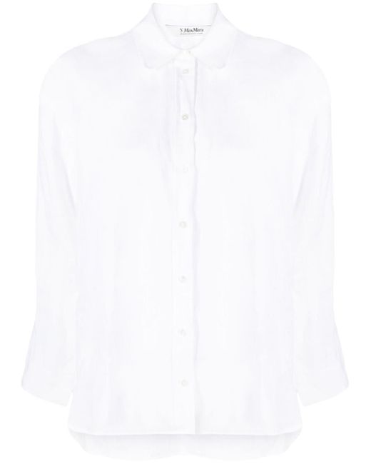 Max Mara Button-up Blouse in het White