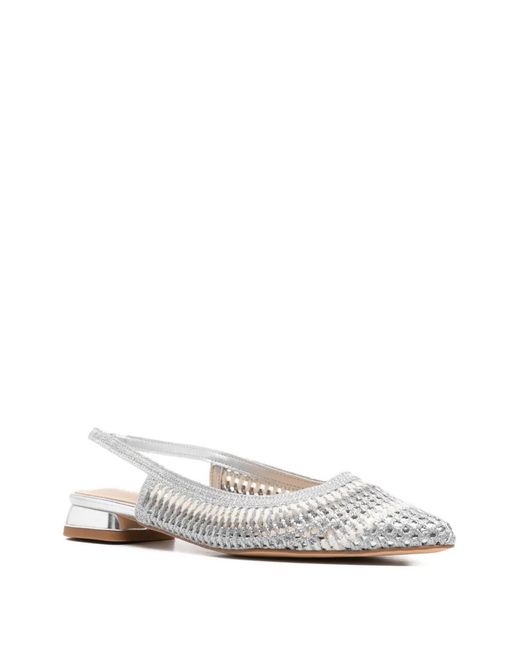 Keys White Woven Pumps