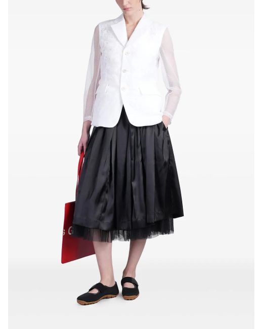Comme des Garçons White Single-Breasted Jacket