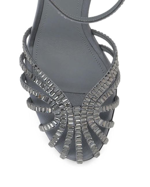 ALEVI White Penelope Crystal-Embellished Sandals