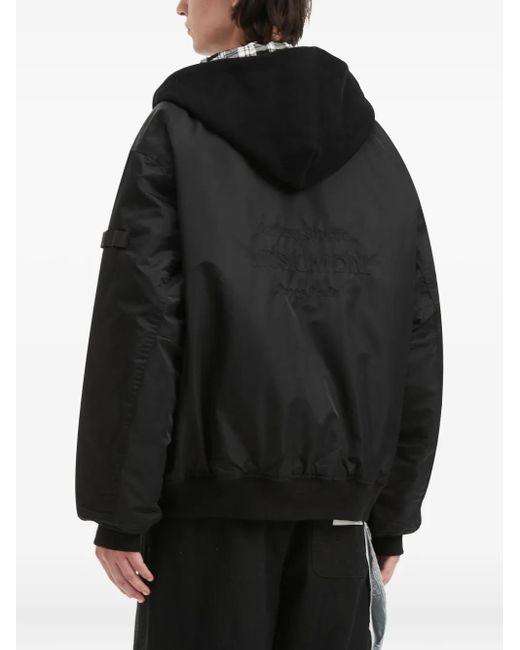 Musium Div. Black Hooded Zip Jacket for men