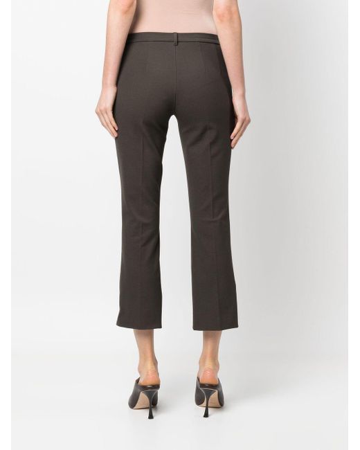 Max Mara Gray Cropped Tailored Trousers