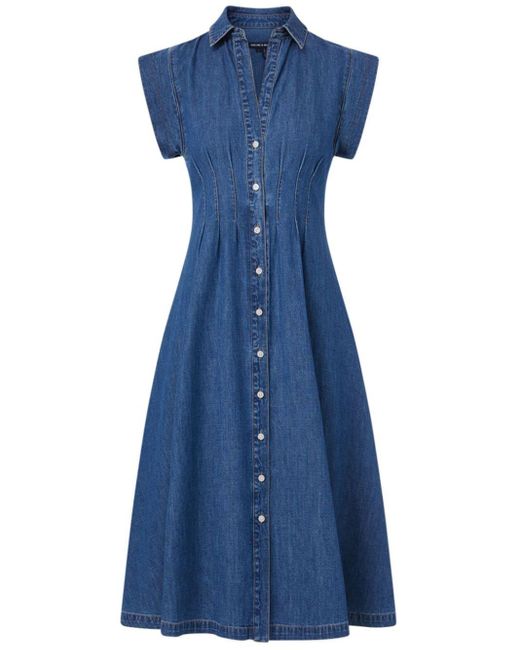 Veronica Beard Blue Ruben Midi Shirt Dress
