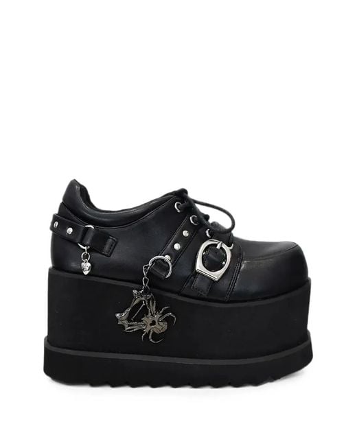 Altercore Black Elva Stud-Embellished Platform Pumps