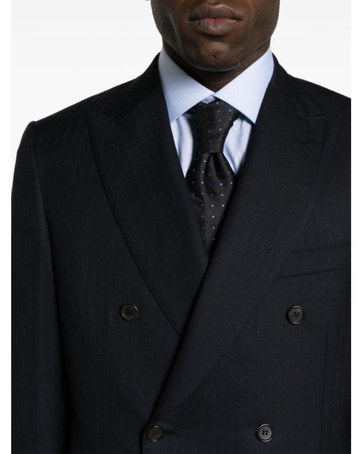 Brioni Blue Lipari Pinstriped Suit for men