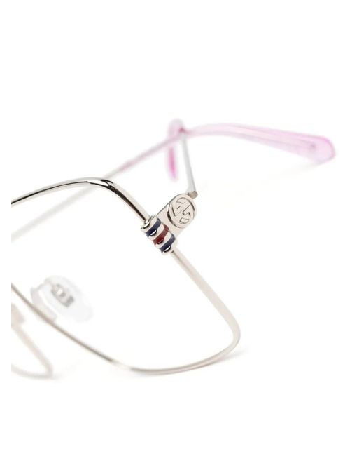 Gucci Metallic Oversize-Frame Glasses