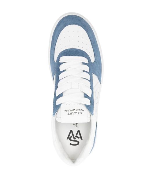 Stuart Weitzman Blue Sw Courtside Leather Sneakers