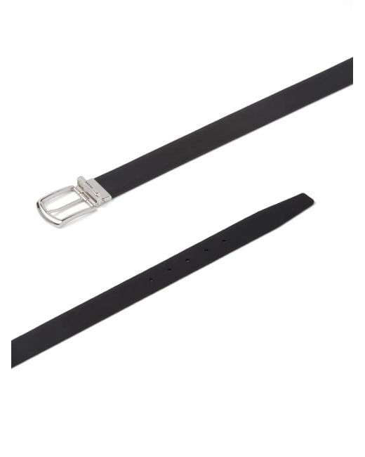 Prada Black Leather Reversible Belt for men