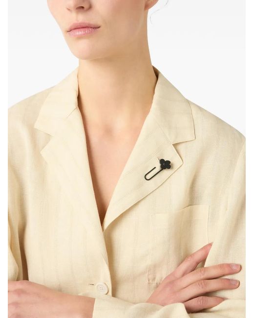 Lardini Natural Striped Linen Blazer