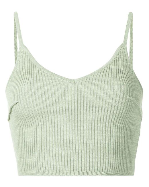 Anna Quan Cotton Nellie Ribbed Knit Top in Green - Lyst
