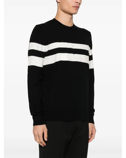 Karl Lagerfeld Black Karl Monogram-Jacquard Sweater for men