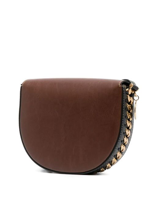 Stella McCartney Brown Frayme Ryder Flap Shoulder Bag