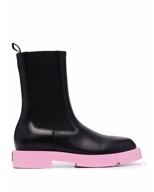 Givenchy Black Woman And Pink Chelsea Ankle Boot