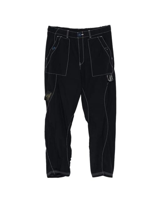 Undercover Black Contrast-Stitch Cargo Pants for men