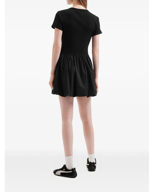 Mini Cream Black Embellished Pleated Mini Dress