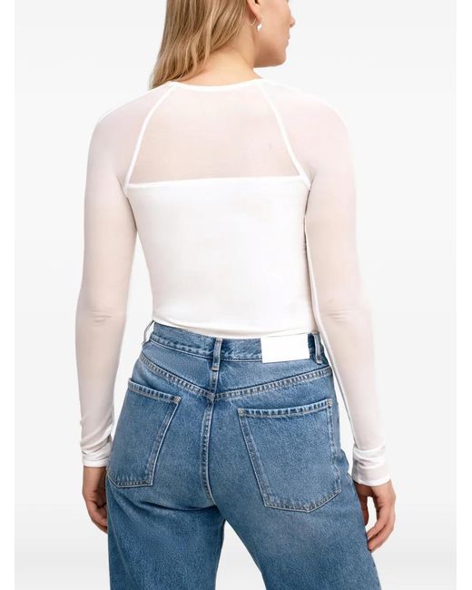 MARCELLA Blue Lucia Square-Neck Top