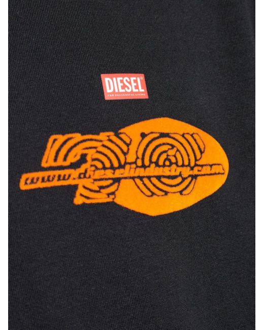 Sudadera con estampado gráfico y capucha DIESEL de hombre de color Blue