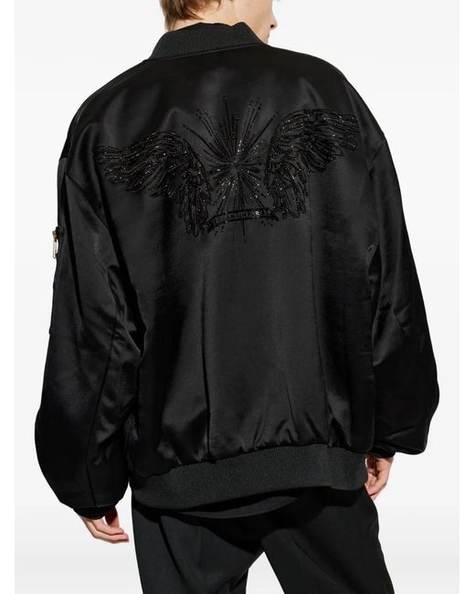 Balmain Black Embellished Bomber Jacket for men