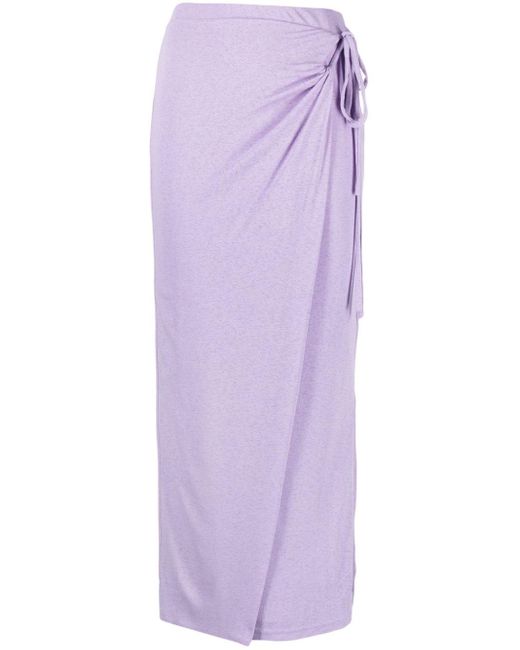 Nanushka Purple Inaya Wrap Maxi Skirt