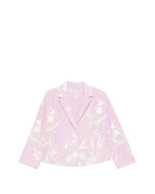 ROSSO35 Pink Floral Print Jacket