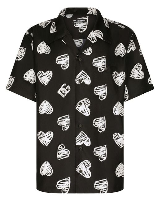 Dolce & Gabbana Hemd mit Herz-Print in Schwarz für Herren | Lyst AT