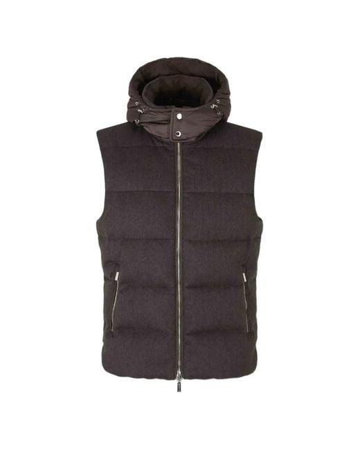 Moorer Brown Hooded Padded Jacket for men