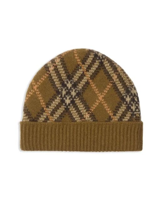 Burberry Green Check Beanie