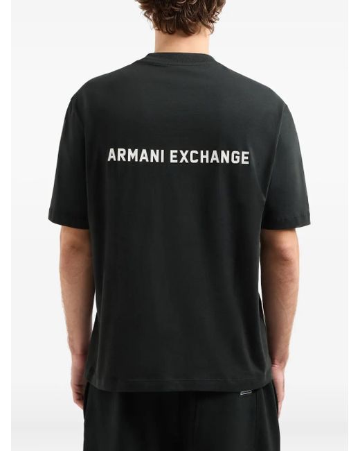 メンズ ARMANI EXCHANGE ロゴ Tシャツ Black