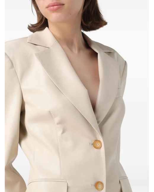 Nanushka Natural Single-Breasted Blazer