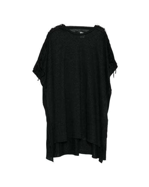 Limi Feu Black Lace-Up Asymmetric T-Shirt