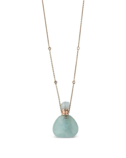 Jacquie Aiche White 14K Rose Aquamarine Potion Bottle Necklace