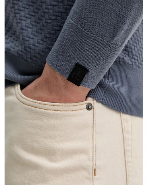 Rag & Bone Blue Textured Polo Sweater for men