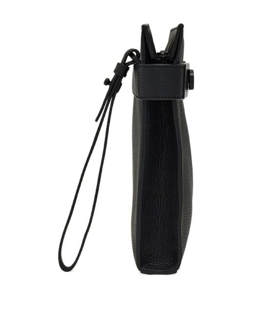 Ferragamo Black Logo-Print Clutch Bag for men