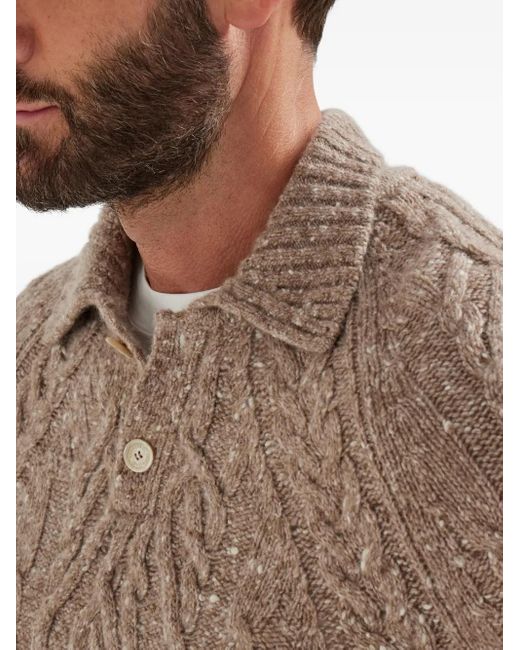 Maglione Stile Polo di Brunello Cucinelli in Brown da Uomo