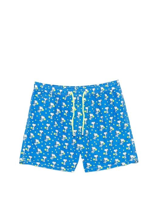 Mc2 Saint Barth Blue X Peanuts Lighting Micro Fantasy Snoopy-Print Swim Shorts for men