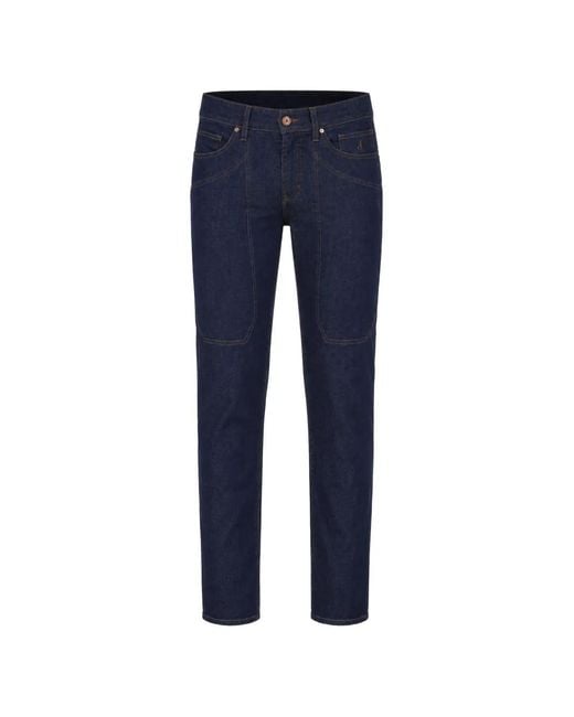 Jeckerson Blue Patch-Detail Slim-Fit Jeans for men