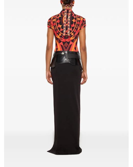 Emilio Pucci Red Manuba-Print Ruched Blouse