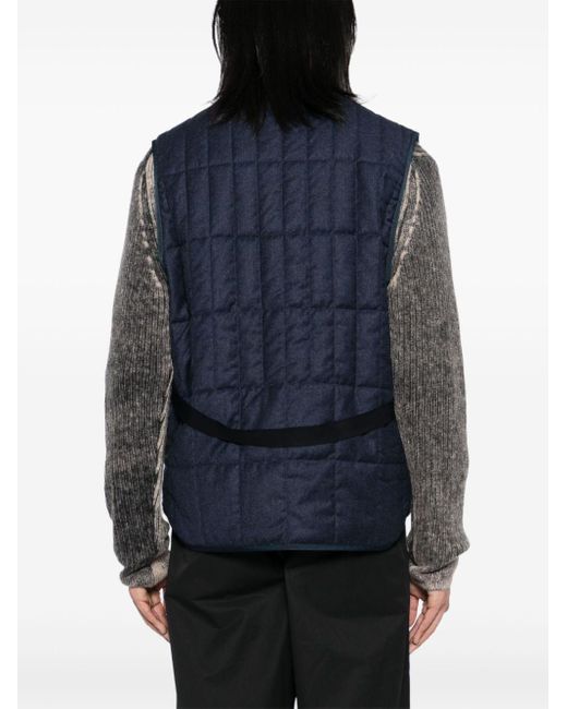 Paul Smith Blue Flannel Quilted Gilet for men