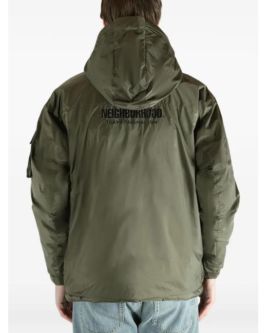 Neighborhood Green Padded Hooded Jacket for men