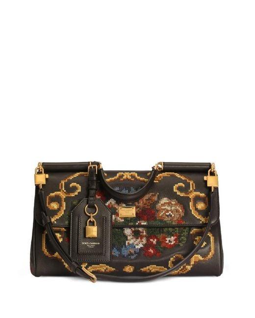 Dolce & Gabbana Black Medium My Sicily Handbag