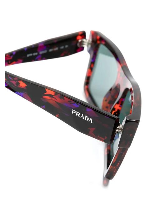 Prada Blue Symbole Rectangle-Frame Sunglasses for men