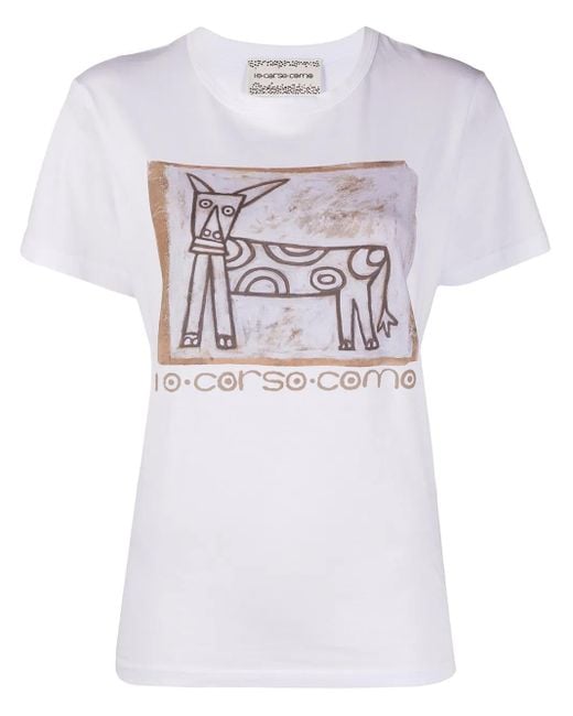 10 Corso Como White Graphic-Print T-Shirt