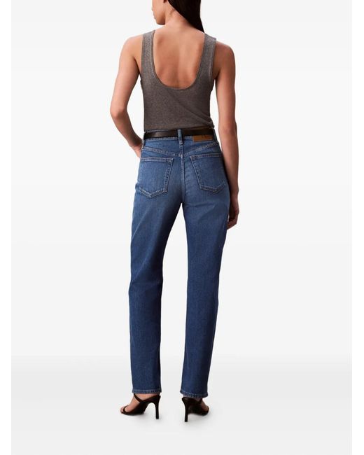 Calvin Klein Blue Logo-Patch Jeans