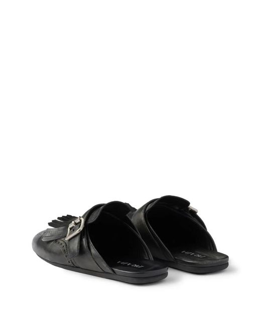 Prada Black Shuffle Mules