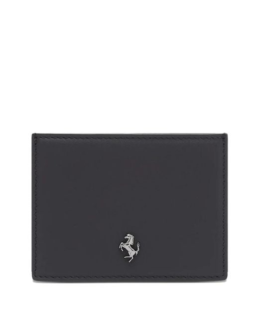 Ferrari Black Logo Leather Wallet for men